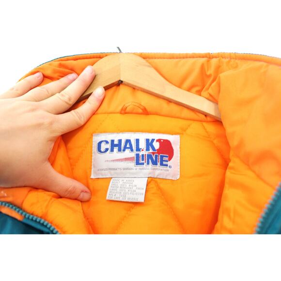 Vintage Miami Florida Dolphins Football Jacket Coat Chalk Line Medium - Picture 3 of 4